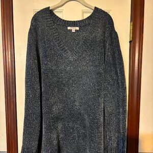 Orvis Navy Chenille Tunic Sweater, Size 2XL